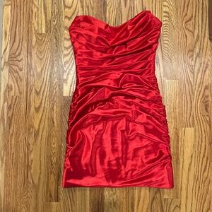 Sherri Hill Red Satin Dress sz 0